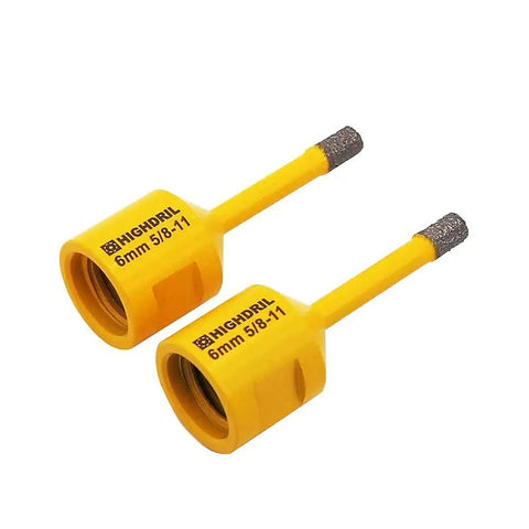 Two-pack diamond core drill bit set for porcelain tile ceramic granite marble dry drilling with vacuum brazed diamonds.