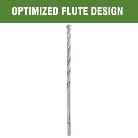 Heavy-Duty Half Inch Masonry Drill Bit For Concrete And Stone, 12 Inch Long Carbide Tipped Hammer Drill Bit With 3 Flat Shank, Ideal For Drilling Cement Brick Cinder Block And Masonry Materials, 1 Pack HLOFIZI, optimized flute design