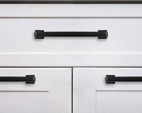 Matte Black Cabinet Pulls 10 Pack 5 Inch Hole Centers Straight Bar Handles for kitchen cabinets and drawers