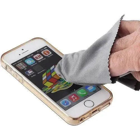 Gray Microfiber Lens Cleaning Cloth For Glasses Screens Binoculars Travel cleaning a smartphone screen
