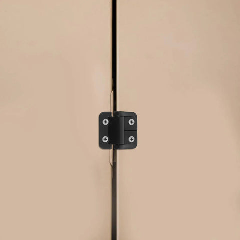 Adjustable Stop Corner Cabinet Hinge Beavorty 1.8Nm Compact Black Zinc Alloy Torque Hinge For Furniture Door Replacement installed