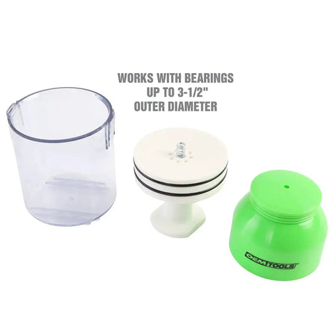 Bearing Packer For Wheel Bearings Up To Three And A Half Inch Diameter With Transparent Grease Cup, parts view