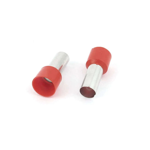 10 Pack Insulated Ferrule Cord End Terminals Wire Crimp Connectors E25 16 Red For 4 AWG 25mm2 Cables Copper Tube Terminals Tin
