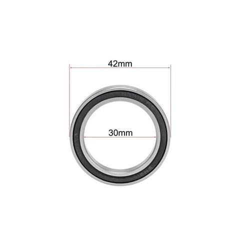 6806-2RS Sealed Ball Bearings 30mm ID x 42mm OD x 7mm Width, Double-Sided 2RS Chrome Steel GCr15 ABEC 1 Z2 Low Noise