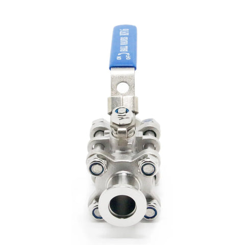 QiiMii KF-16 vacuum ball valve clamp, stainless steel 304, blue lever with locking device