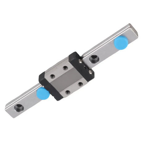LML9B Miniature Linear Guide Rail 9mm Width with Slide Block, shown with 4-point contact design and lubrication system