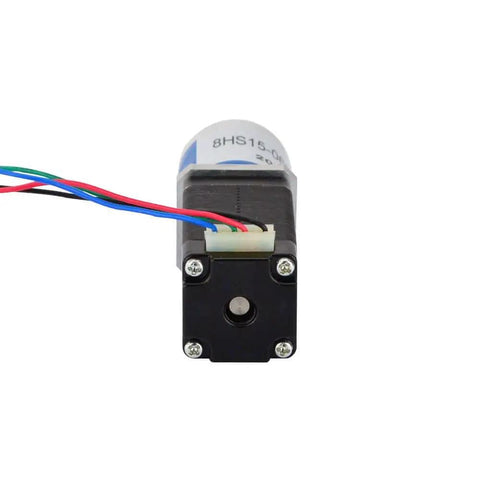 19 To 1 Planetary Gearbox Nema 8 Stepper Motor front view with wires, 0.095° step angle, 4-wire bipolar for CNC and robotics projects