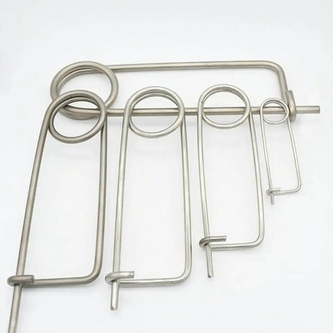10 Piece Brooch Shape Cotter Safety Pins In Galvanized Carbon Alloy Steel With Heavy Duty Quick Lock Spring Design