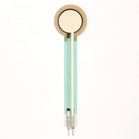 FSR402 force-sensing resistor on green flexible PCB with two metal leads