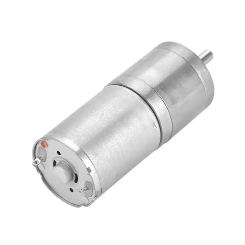 12V DC Gear Motor With Encoder 60RPM 25mm Diameter Precision Metal Gearbox, side view of durable motor for electronics projects