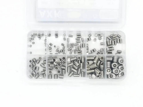 Grub Screw Set M3 To M8 Hex Socket Head Cap Screws Kit Alloy Steel Or Stainless Steel 200 Pieces 10 Sizes in storage box