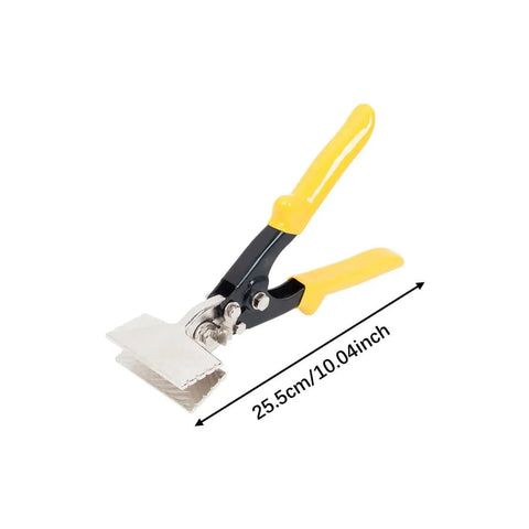 Heavy Duty Hand Seamer With Straight Jaw Duckbill Pliers for Sheet Metal Work, ergonomic PVC grip, 25.5cm size, yellow handle