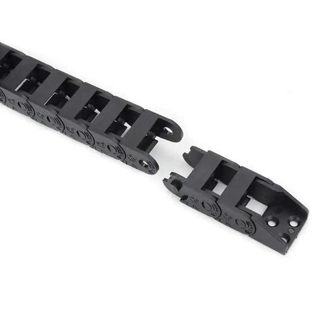 Drag Chain Cable Carrier 10x15mm Open Type For 3D Printer And CNC Router, black plastic flat chain with extra end connectors