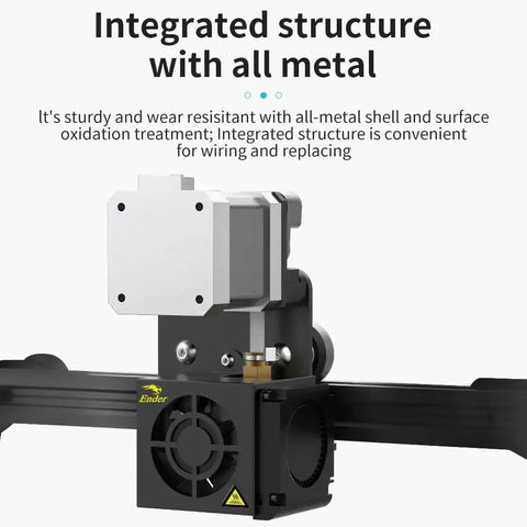 Close-up of Ender 3 Direct Drive Upgrade Kit with 42-40 Stepper Motor Hotend and metal casing for flexible filament printing