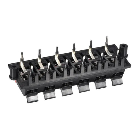 Two Row 12 Way Spring Speaker Terminal Clip Push Release Connector For Audio Wiring Solid Hookup Block WP1203 5Pcs Red Black Polarity Coding Fits AWG 24 To 16