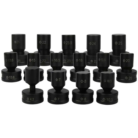 30 Piece Hydraulic Hole Punch Die Set For CH70 And CH70L Built Tough With Heavy Duty Chrome Steel Round Dies 4.2mm To 25mm