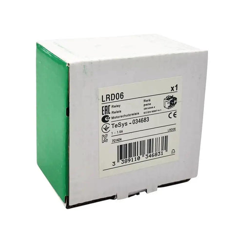 Box of Thermal Overload Relay For Contactor LC1D Series 1-1.6A Adjustable Protection with product label visible