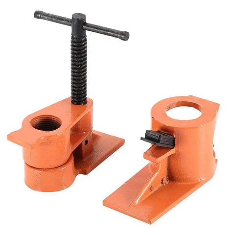 1 Inch Pipe Clamp Set With Cast Iron Jaws Vise Fixture For Woodworking Cabinets And Boxes Holds Wood Tight During Glue Ups DIY