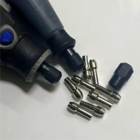 Quick Change Rotary Collet Set With Clamping Nuts For Dremel Tools 9Pcs Stainless Steel Four Claw Holder next to rotary tool
