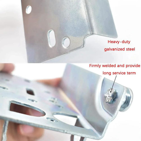 Close-up of Bottom Lifting Brackets For Sectional Garage Doors With Seven Sixteenth Inch Stem Rollers, galvanized steel material