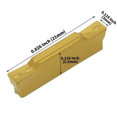 MGMN300M 3mm Tin Coated Carbide Grooving Insert dimensions shown for CNC turning lathe, pro grade indexable cutter for steel processing.