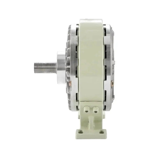 Side view of 0.6-10kg single-shaft DC24V magnetic powder brake with base
