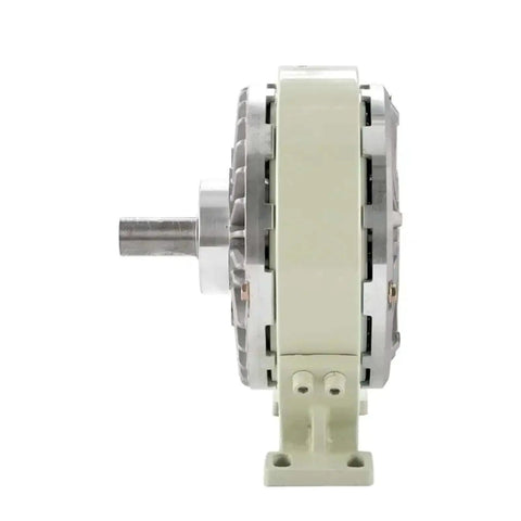 Side view of 0.6-10 Kg Single Shaft Magnetic Powder Brake With Tension Controller and Base, Electromagnetic Brake System, DC24V powered