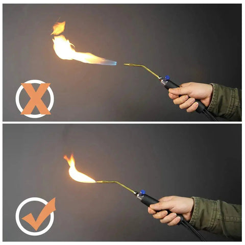 Oxypropane Welding Gas Cutting Torch Kit With Flint Lighter And Cylinder Holder Rack For Jewelers And HVAC Pros in use