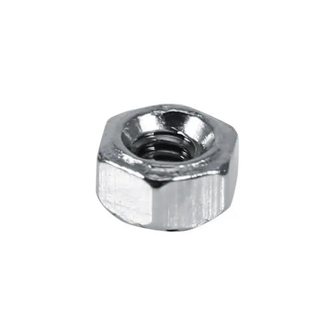 Close-up of a stainless steel nut from the Watch Glasses And Electronics Repair Stainless Steel Screw And Nut Set 600 Pieces 12 Sizes M1 To M1.6 With Plastic Storage Box Handy Small Hardware Kit For DIY Electronics Repair Rust Resistant Durable.