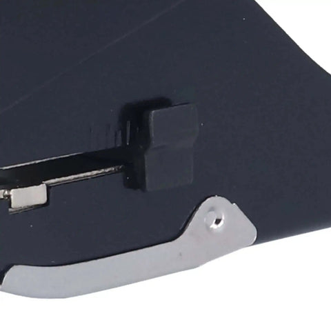 Close-up of metal paper stopper on Handheld Single Hole Punch For Up To 10 Sheets, Heavy Duty Metal Punching Tool.