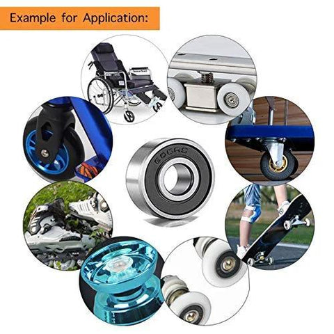 ANCIRS 20pcs 608-2RS ball bearings, 8x22x7mm, double rubber sealed for skateboard, inline skate and scooter