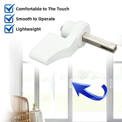 Sliding Door Thumb Turn Lock For Pella Interior Handles, Aluminum Alloy Construction, Lightweight Smooth Operation, White Version