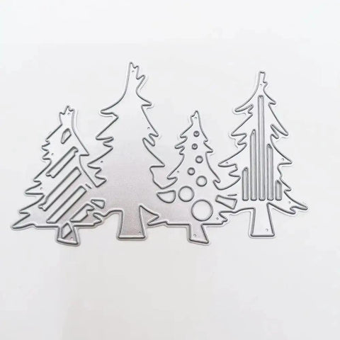 Christmas Tree Die Set For Card Making And Scrapbooking, metal cutting dies with tree shapes for paper craft and DIY projects.
