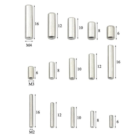 225 Piece Dowel Pin Set With 15 Kinds Of M2 M3 M4 304 Stainless Steel Round Straight Pins In A Storage Box Pro Grade Quality