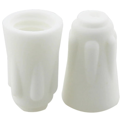 Two white ceramic wire connector caps, small high-temperature twist caps