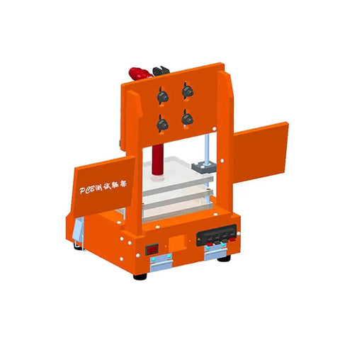 PCB Test Frame Jig For PCBA Testing Bakelite Fixture Rack With Open Cover And Replaceable A B C Boards Adjustable B To C Spacing Rotatable C Board Adapter Type 240 180 60 front view