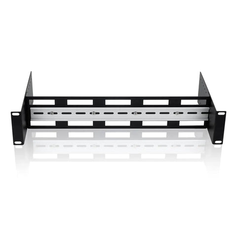 2U 19 Inch Rack Mount DIN Rail Kit Adjustable Depth 48 to 174 Millimeters Aluminum Rack Mount Bracket with 35 Millimeter DIN Rail