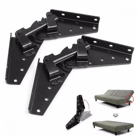 2Pcs 3 Position Adjustable Sofa Back Hinge for Sofa Bed and Furniture 230x70 Mm Black Finish 2mm Thick Hot Rolled Steel
