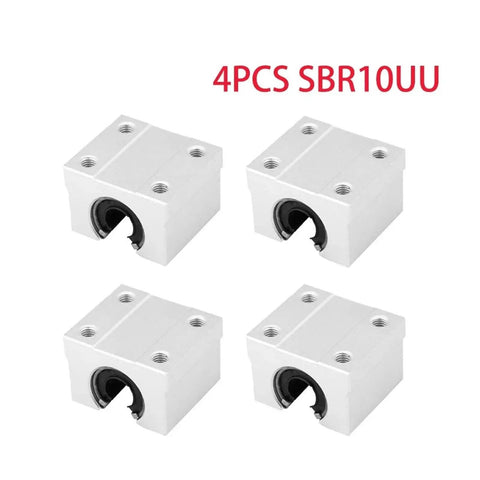 4 Pack SBR10UU Linear Ball Bearing Blocks Open Type Slider for SBR10 Linear Guide Rail CNC Parts, durable aluminum carriers.