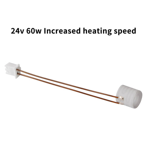K1 Max replacement hot end with ceramic heating element, two copper leads and white connector.