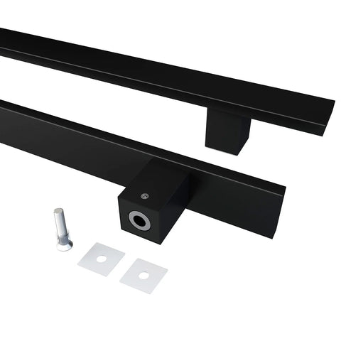 Heavy Duty 36 Inch Barn Door Push Pull Handle Made From Grade 304 Stainless Steel With Matte Black Finish Square Commercial Door Pull