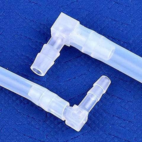 JoyTube plastic 1/4 inch hose ID 90-degree elbow barb fitting, set of 6 barbed joints for boat or aquarium