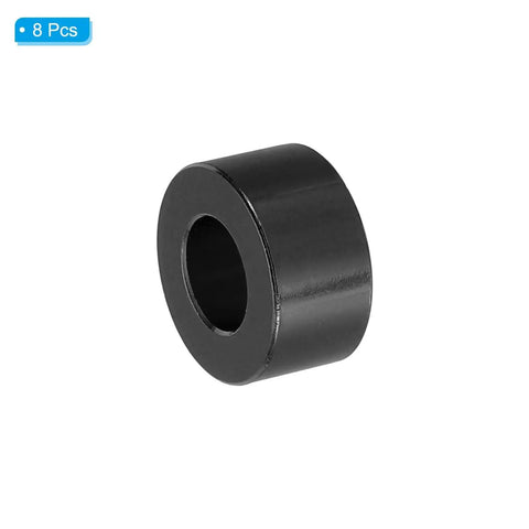 Aluminum Spacer Kit Eight Piece Standoff Spacers 8.2mm ID 16mm OD 8mm Length Black Anodized for M8 Bolts, single spacer view