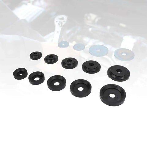 Sheet Metal Dimple Die Set With Flared Holes, Carbon Steel Dimple Dies And Backing Discs, displayed on white background