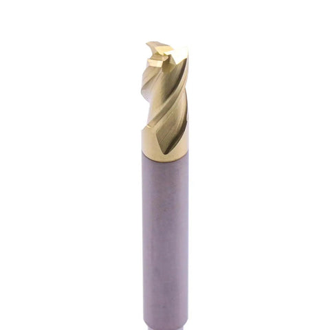 High Performance Two Piece Three Flute Thirty Seven Degree Helix Solid Carbide End Mills For Aluminum With Five Sixteenths Diameter