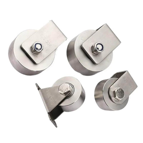 Heavy Duty Sliding Door Roller Pulley System With Stainless Steel Track For Doors And Shower Door Track, four pulley wheels.