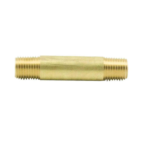 Brass Pipe Fitting Long Nipple Half Inch NPT Male to Half Inch NPT Male 3 Inch Length Pack of 2