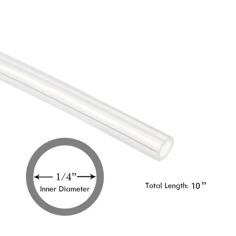 JoyTube One Quarter Inch ID Silicone Tubing Three Eighth Inch OD High Temp Food Grade Flexible Tube For Home Brewing And Winemaking FDA Compliant 3A Sanitary Standards USDA Approved For Meat And Poultry Plants Ten Feet shown with dimensions