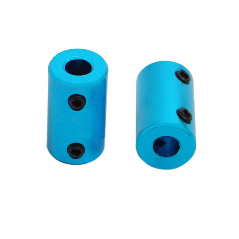 6 Pack Aluminum Alloy Shaft Couplers For DIY Projects Rigid Stepper Motor Wheel Connectors 5mm To 5mm, blue aluminum view