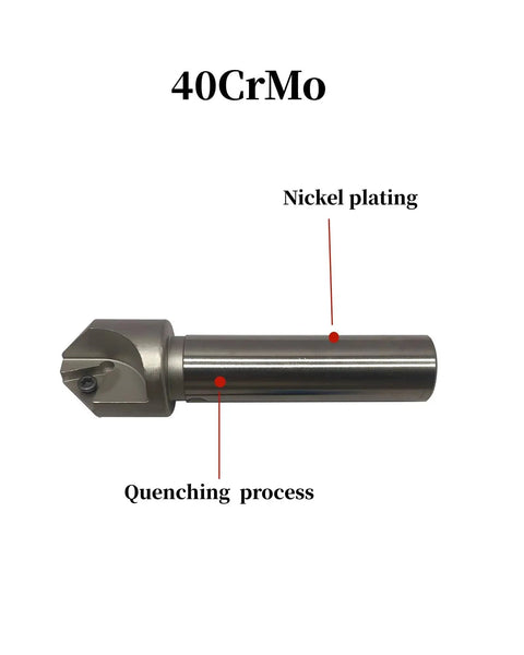 Pro Grade 3/4 Inch Shank Chamfering Tool Bit Set for Lathe Turning Boring Bar Holder shown with nickel plating and quenching labels